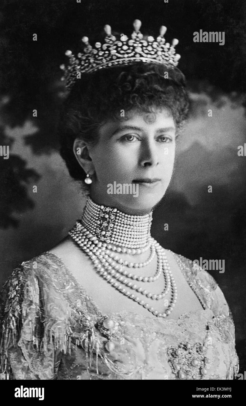 Queen Mary, consorte del re Giorgio V del Regno Unito, Ritratto, circa 1910's Foto Stock