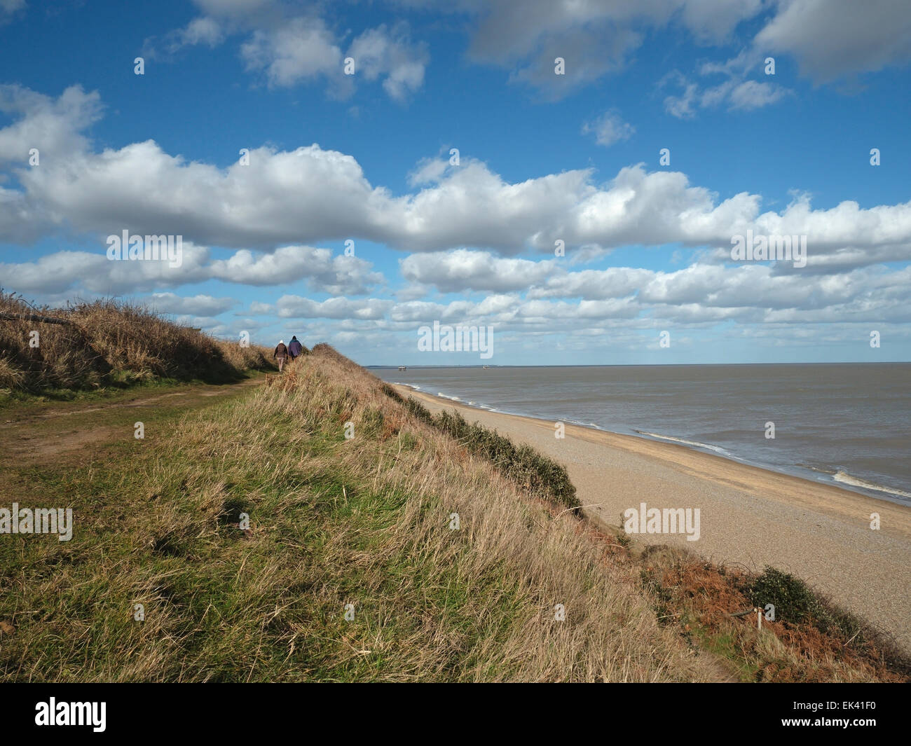 Suffolk Coast Path, Sizewell a Thorpe Ness e Aldeburgh Circular Walk, Suffolk, Inghilterra, Regno Unito Foto Stock
