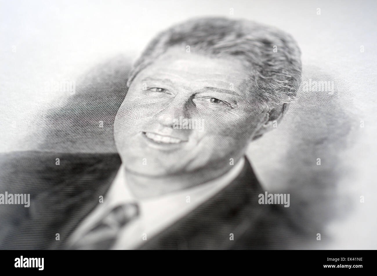 Ritratto del presidente Bill Clinton un governo federale incisione incisa in una piastra in metallo Foto Stock