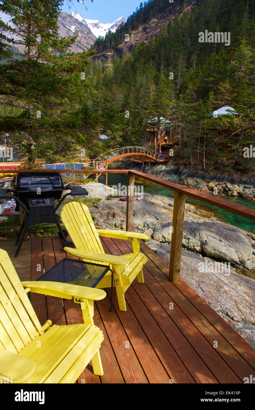 Orca isola cabine, Humpy Cove, risurrezione Bay, Seward, Alaska. Foto Stock