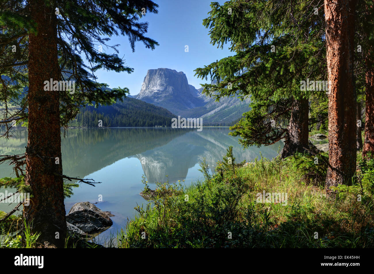 Squaretop Mountain e superiore del fiume Verde Lago - Wind River Range - Wyoming Foto Stock