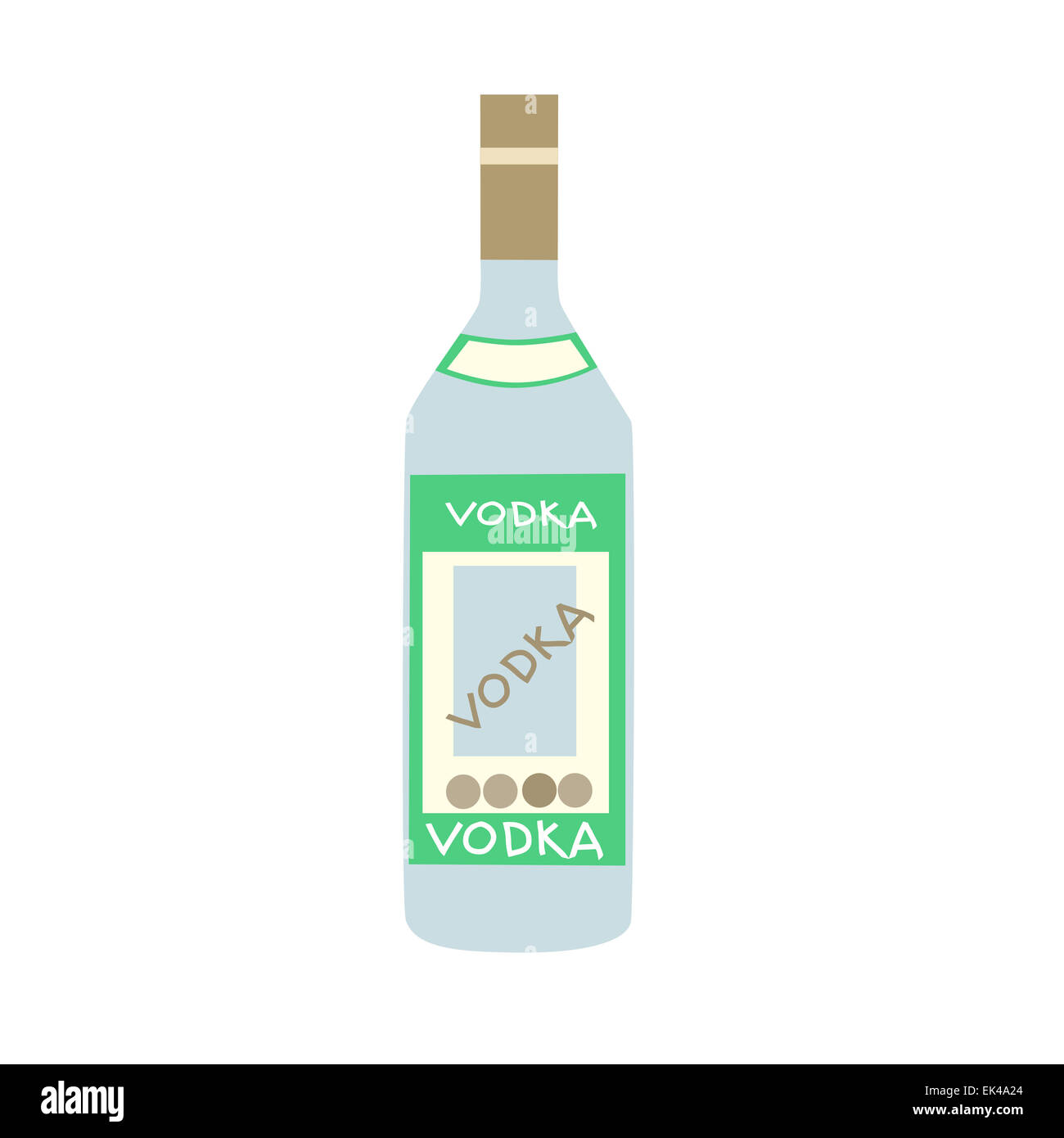 Stilizzata una bottiglia di vodka Russa. Una bottiglia di alcool con un marchio universale sulla strada Foto Stock