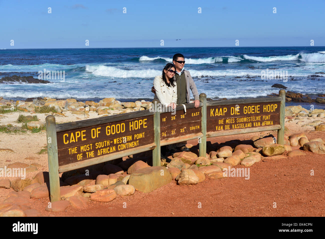 Capo di Buona Speranza passeggiata panoramica a Cape Point entro la Table Bay Nature Conservation Reserve, Western Cape, Sud Africa. Foto Stock
