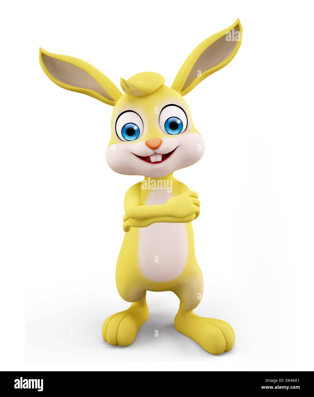 3d illustrazione del coniglietto di pasqua pieghevole con posa a mano Foto Stock