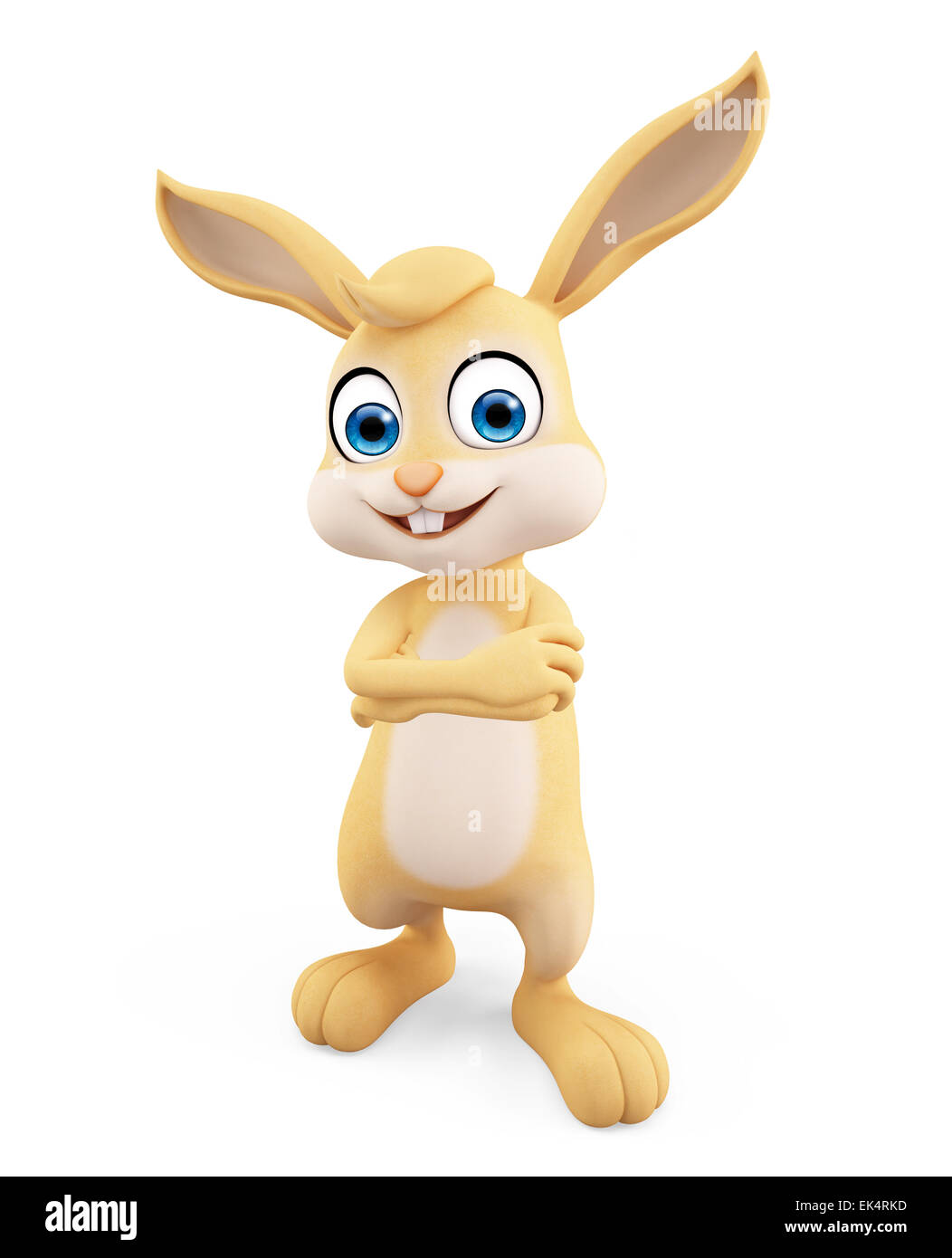 3d illustrazione del coniglietto di pasqua pieghevole con posa a mano Foto Stock