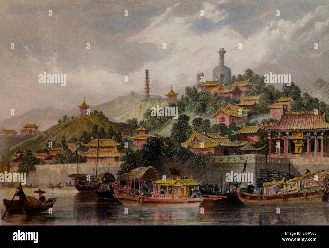 Giardini del Palazzo Imperiale di Pechino, Cina del XIX secolo Foto Stock