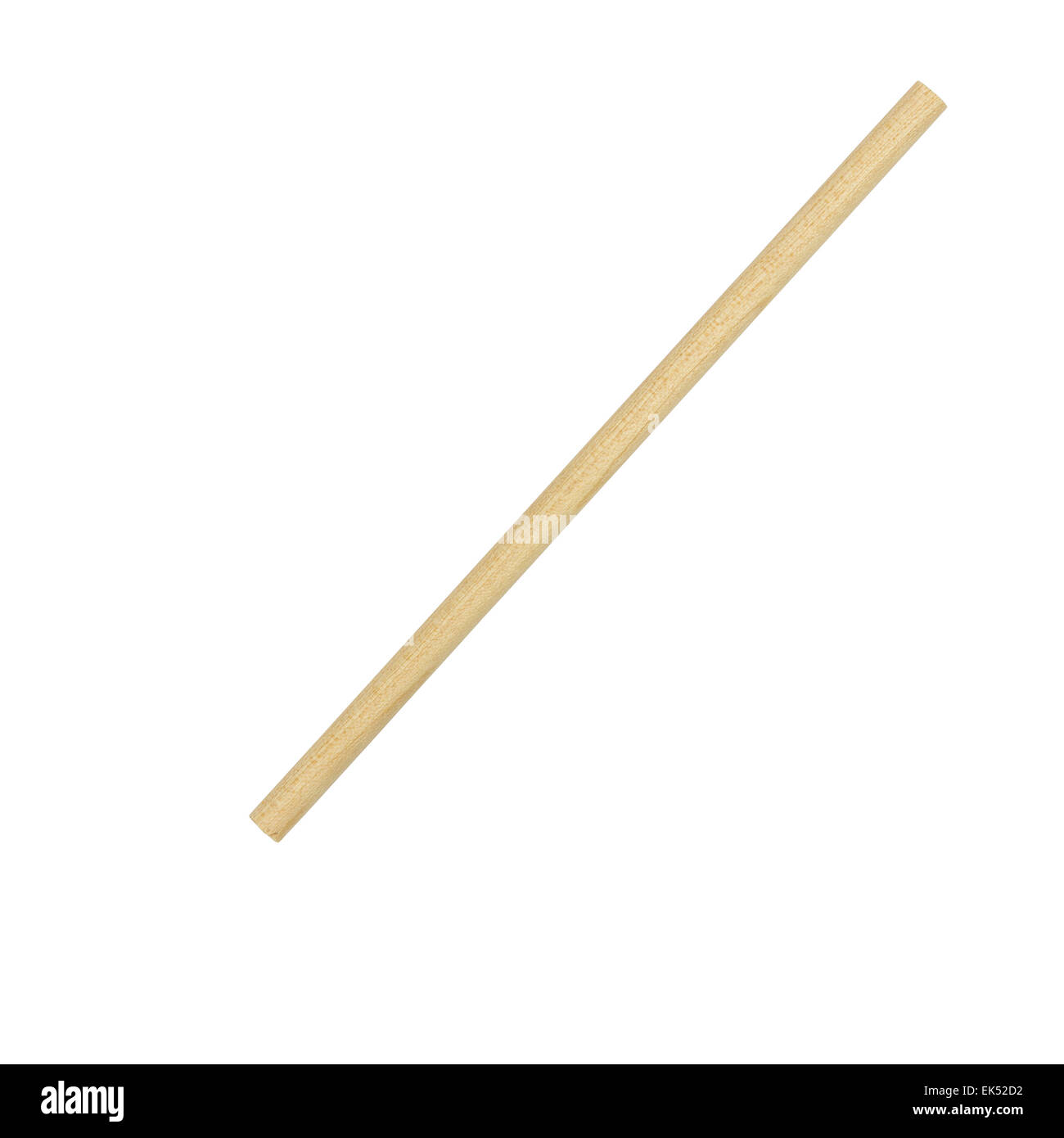 Bastone di legno isolato su sfondo bianco Foto Stock