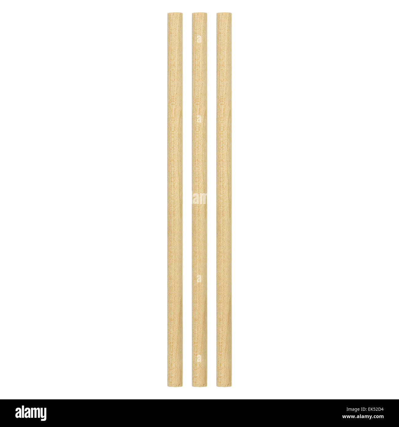 Bastone di legno isolato su sfondo bianco Foto Stock