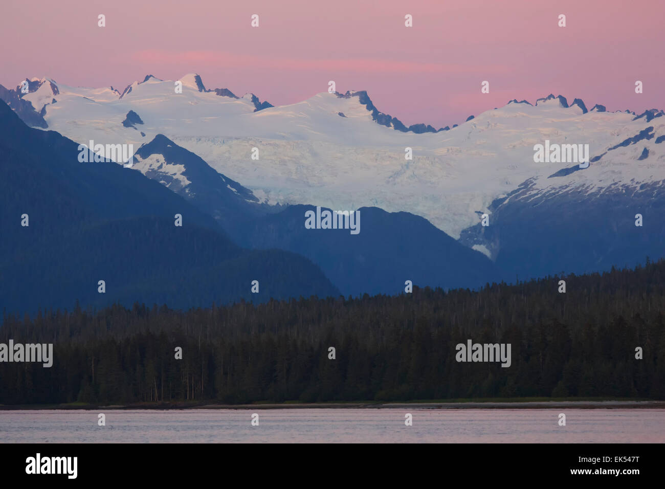 Tramonto su Federico Suono, Tongass National Forest, Alaska. Foto Stock