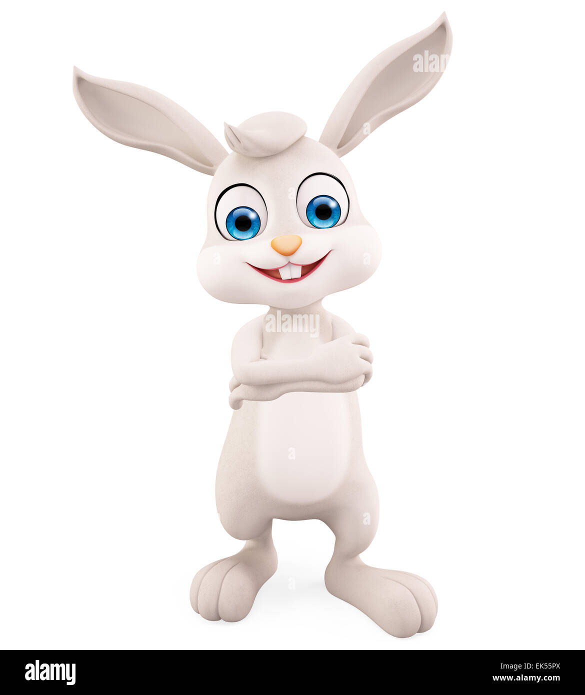 3d illustrazione del coniglietto di pasqua pieghevole con posa a mano Foto Stock