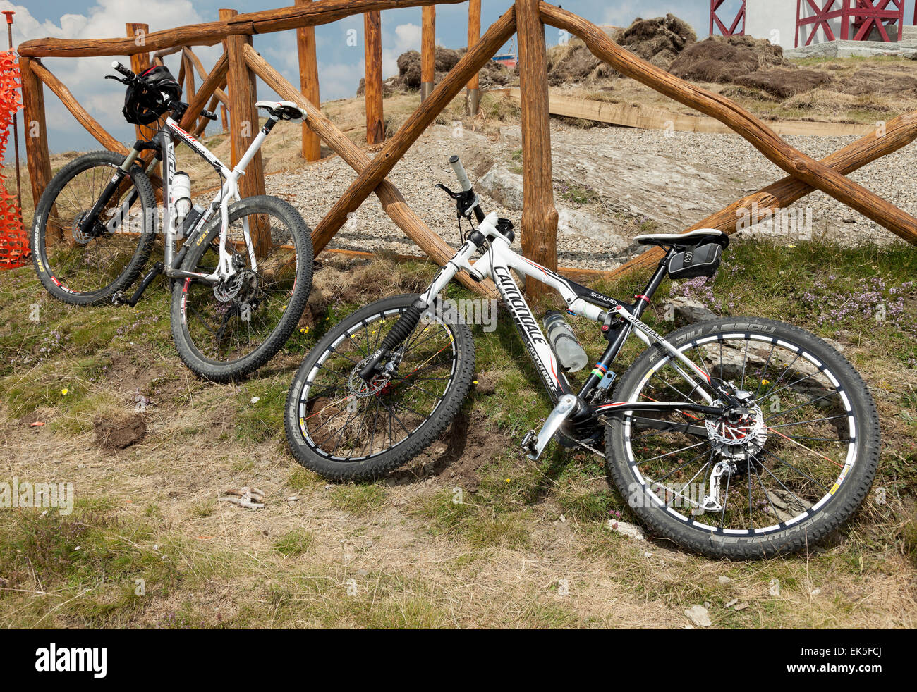 Mountain bike high tech a Pratomagno,Toscana Foto Stock