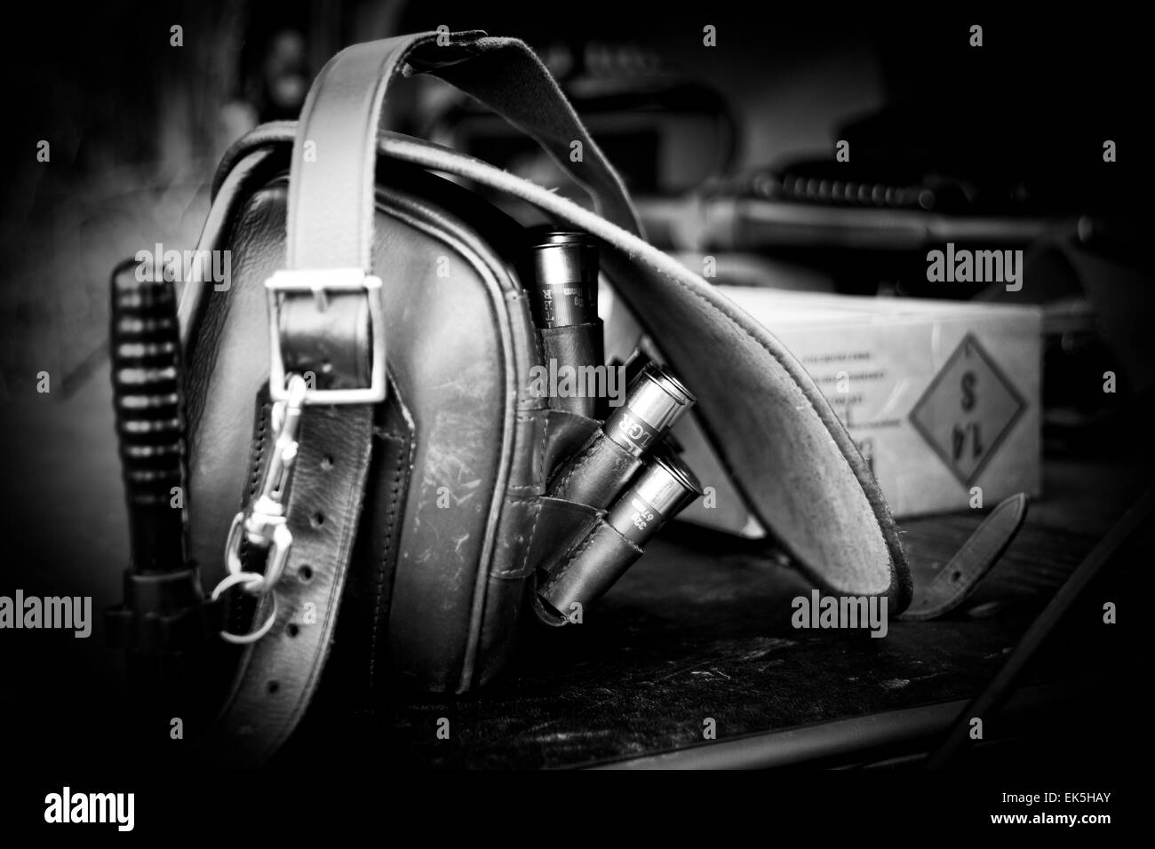 Sacchetto di fucile con munizioni Foto Stock