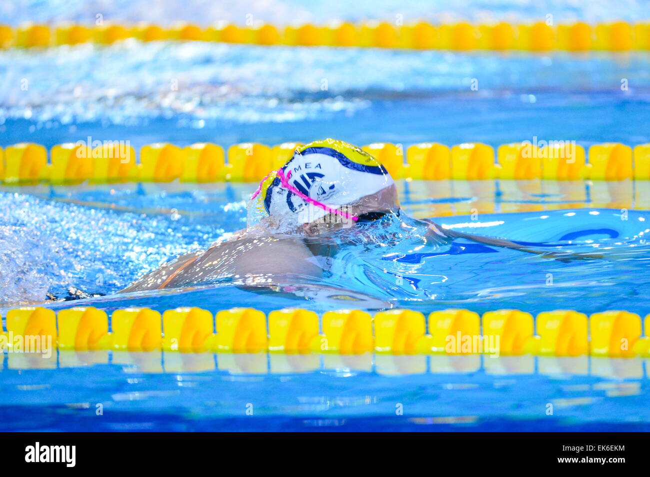 Lara GRANGEON/200m reggiseni Dames - 03.04.2015 - Championnats de France de Natation 2015 a Limoges.Photo : Dave inverno/Icona Sport Foto Stock