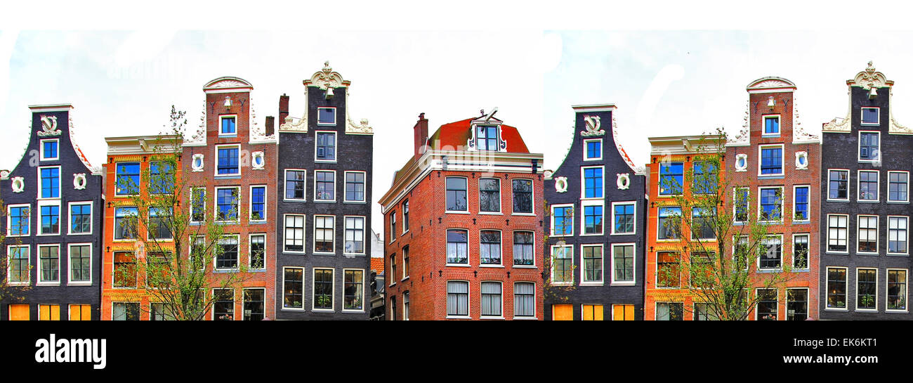 Architettura tradizionale di Amsterdam Foto Stock