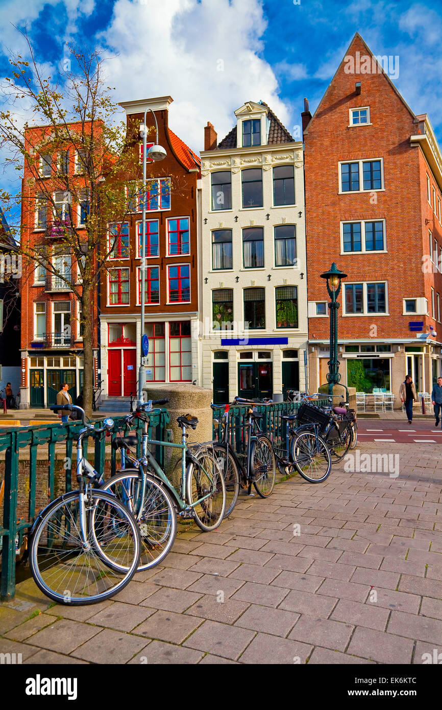 Paesaggio urbano di Amsterdam Foto Stock