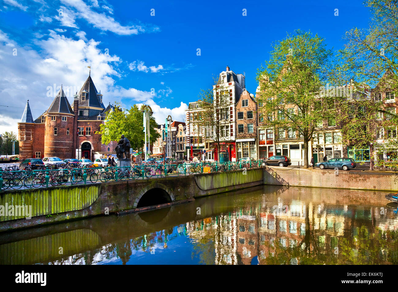 Impressionante città di Amsterdam,vista panoramica,Olanda. Foto Stock