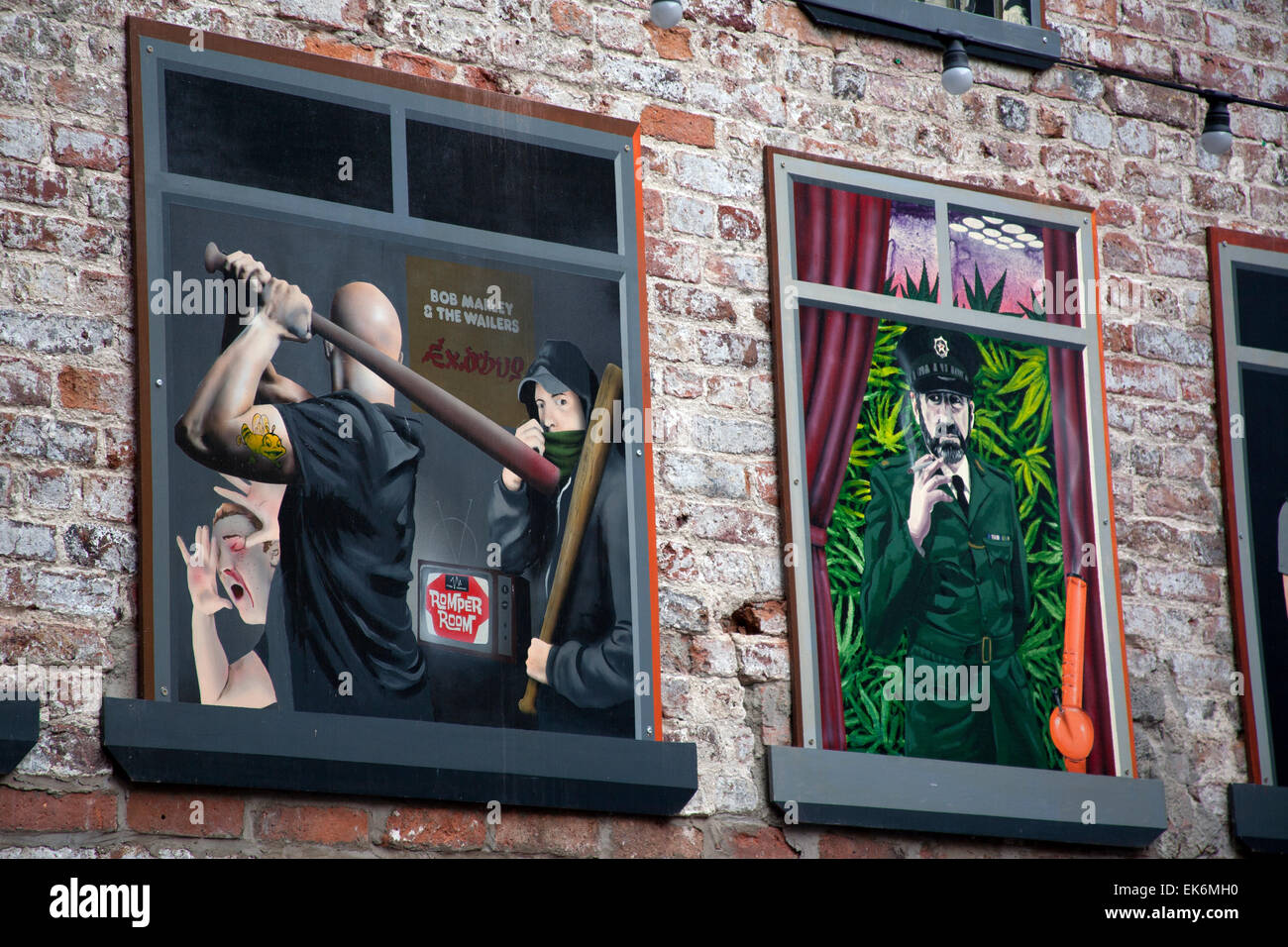 Murales off Donegall Street Belfast, Irlanda del Nord Foto Stock