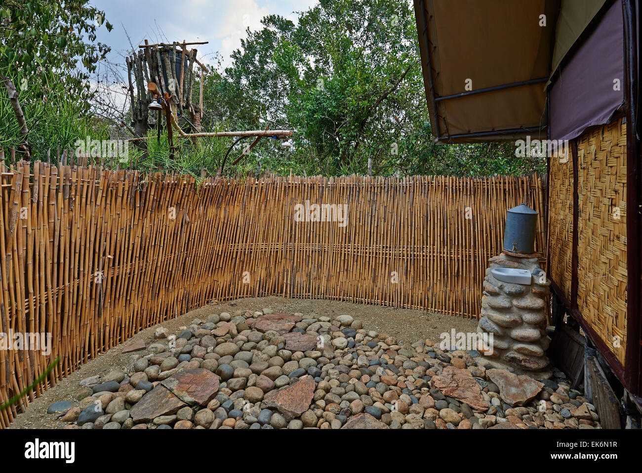 Il Bush Lodge, Queen Elizabeth National Park, Uganda, Africa Foto Stock