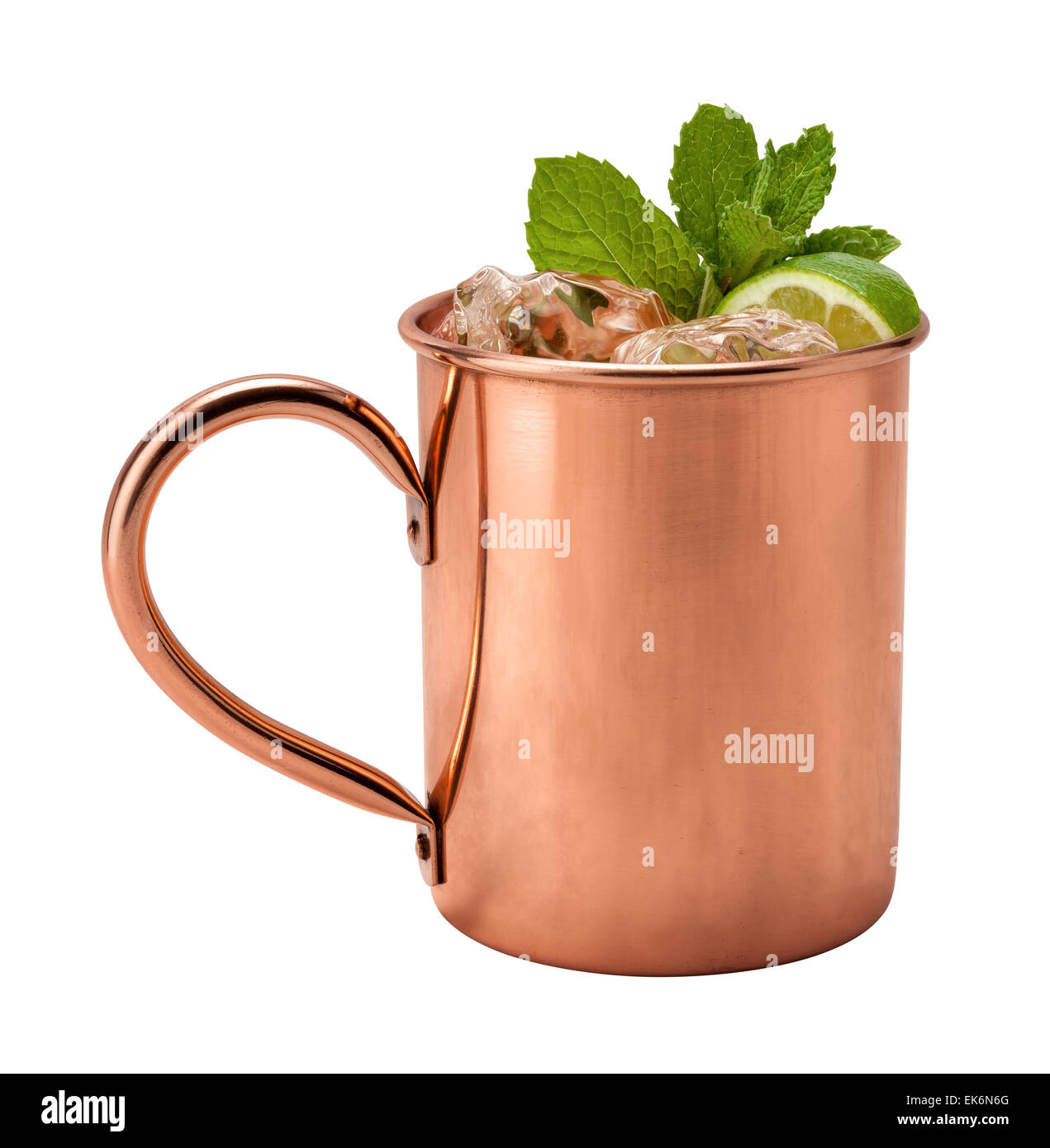 Moscow Mule in una tazza di rame. Foto Stock