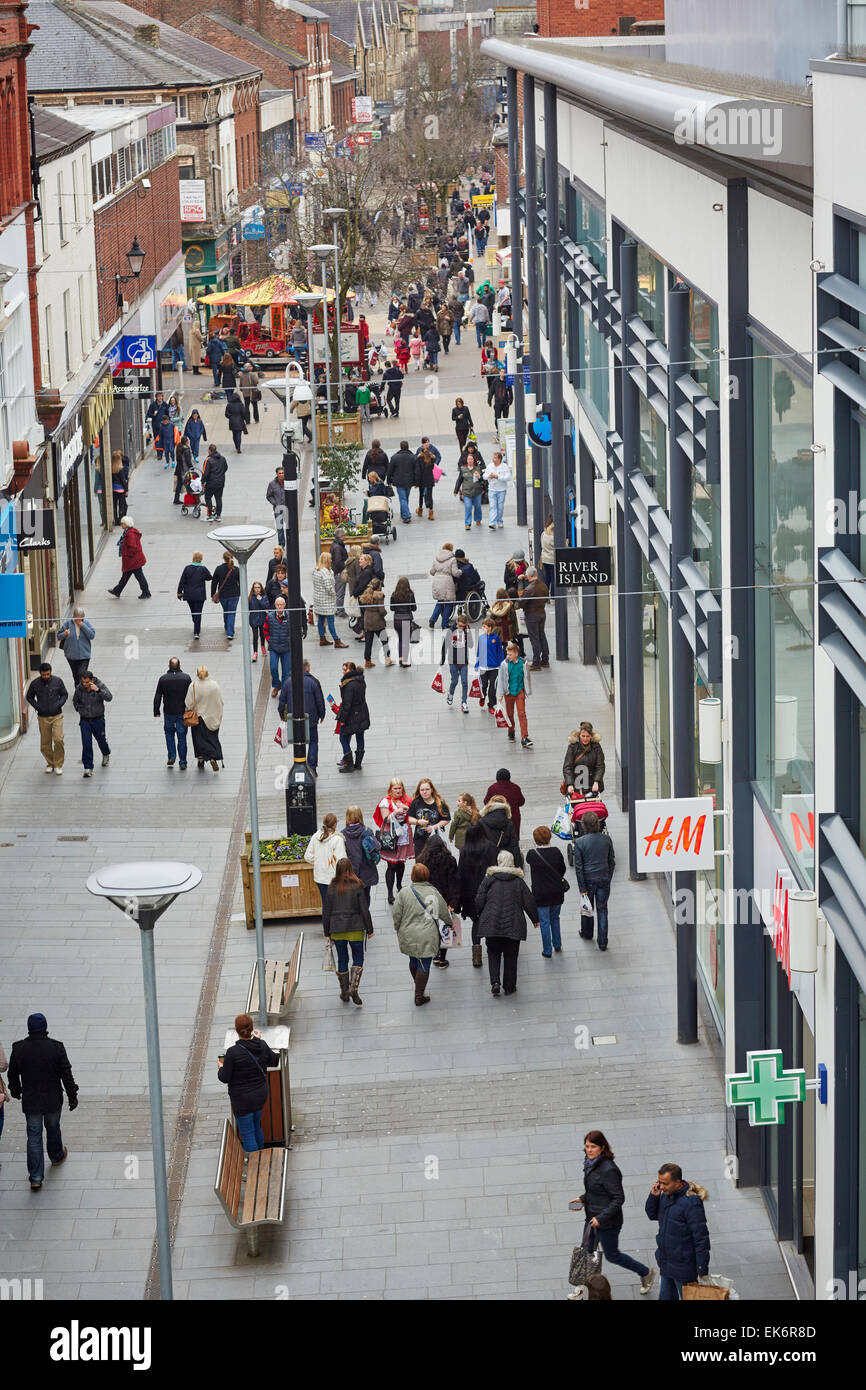Altrincham George Street nel centro città zona commerciale CHESHIRE REGNO UNITO Foto Stock