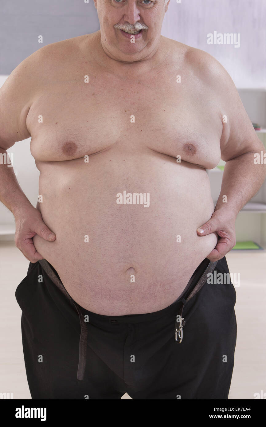 Obesità uomo senior Foto Stock