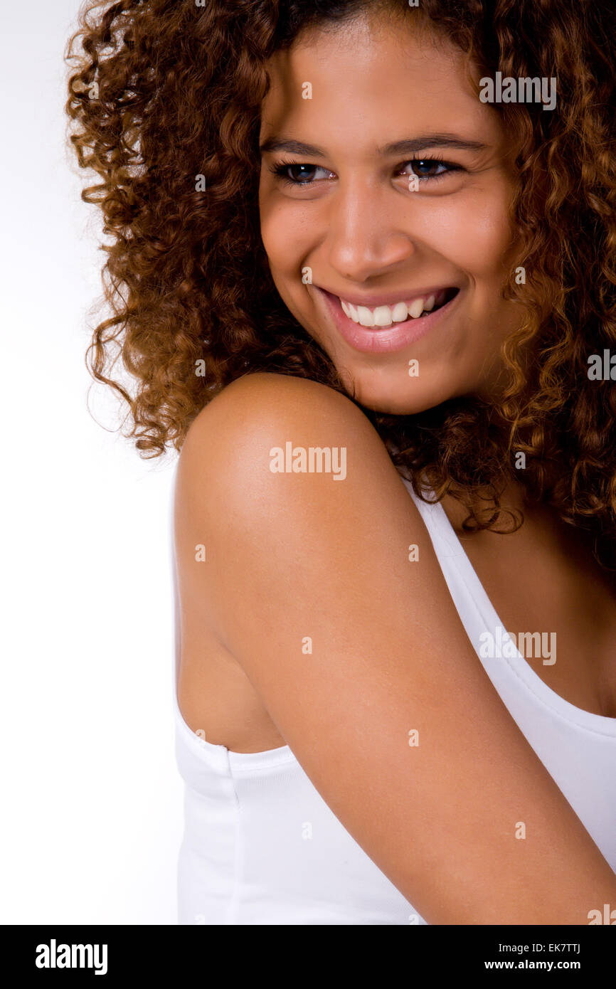 Sorridenti donna africana Foto Stock