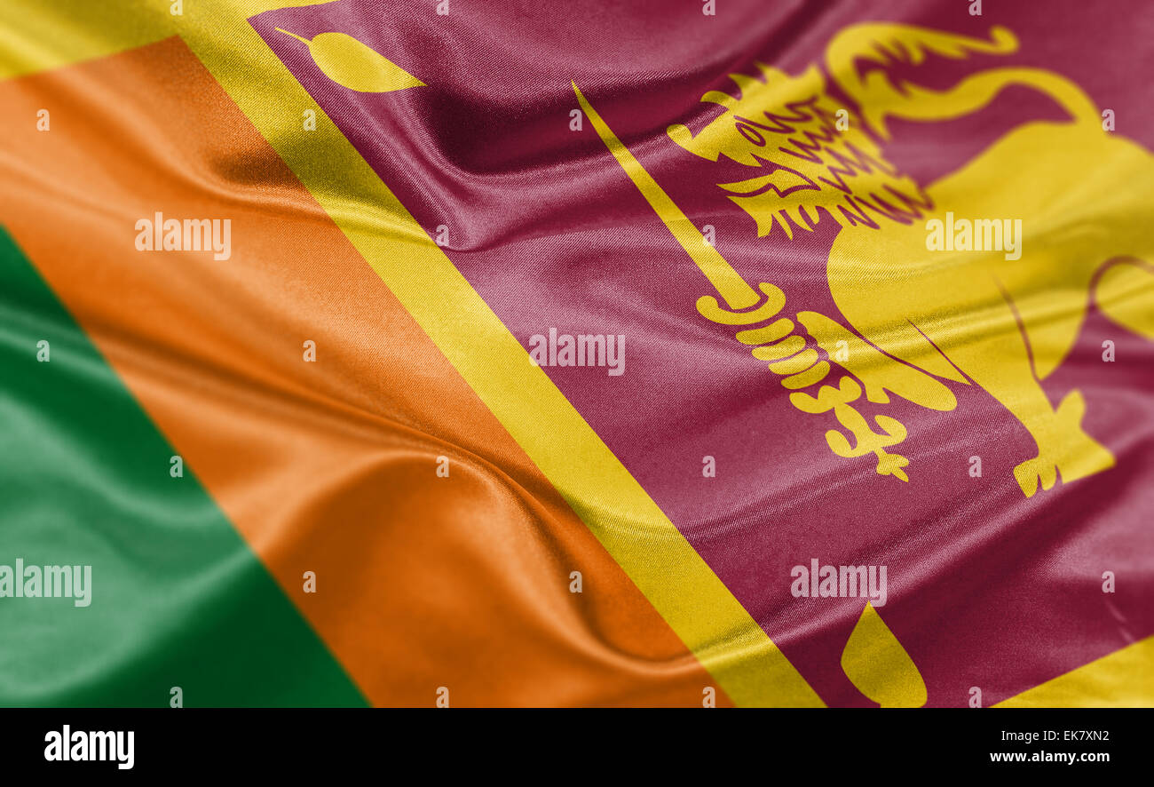 Alta risoluzione rendering dello Sri Lanka di bandiera nazionale. Foto Stock