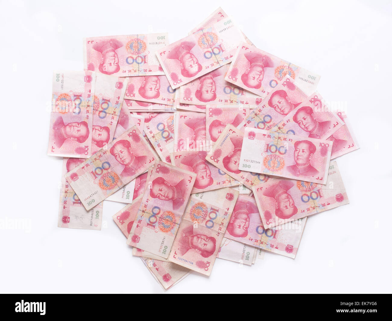 Cumulo di yuan cinese Foto Stock