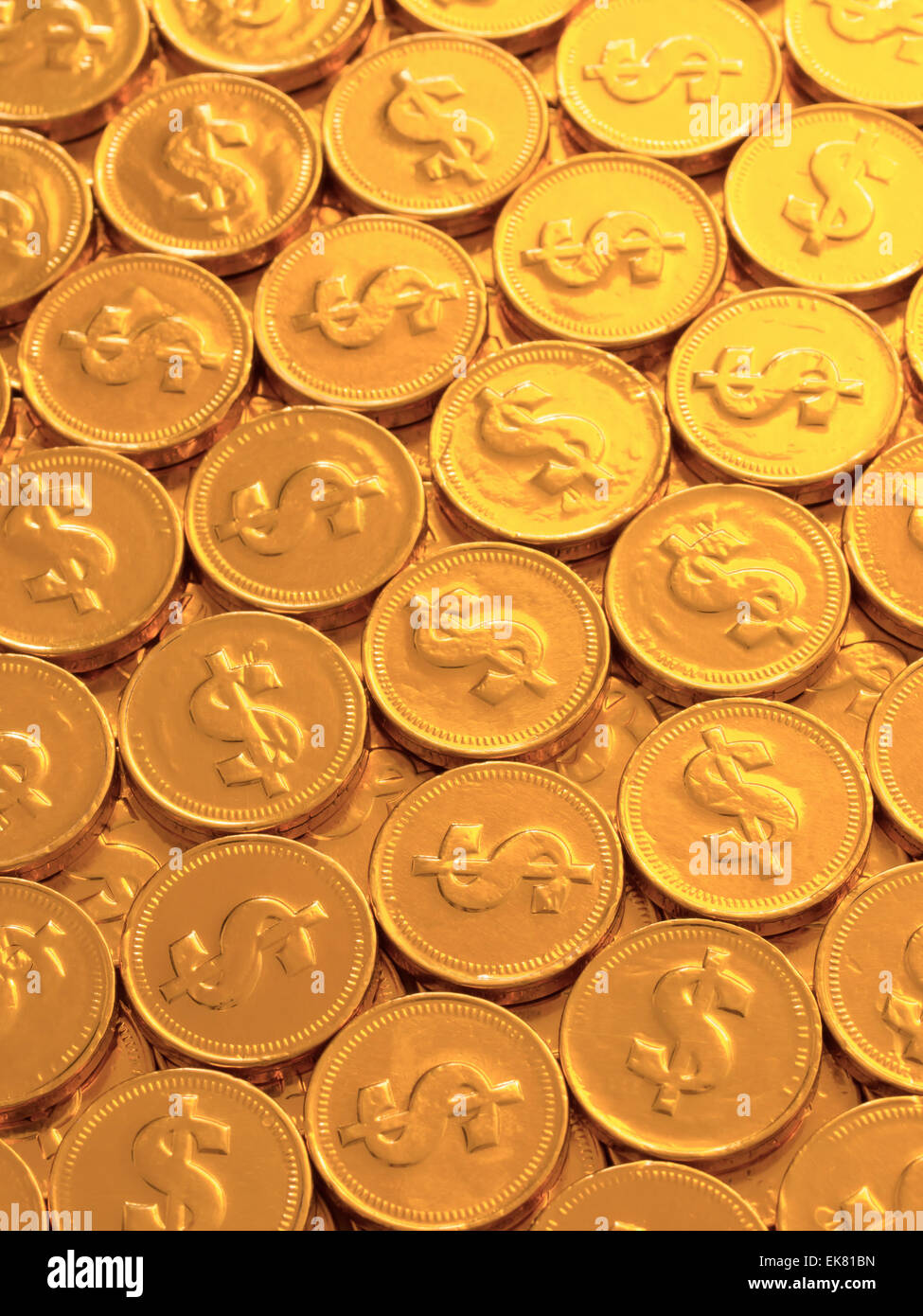 monete d'oro Foto Stock