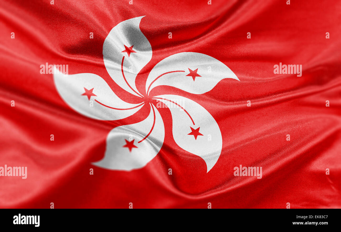 Alta risoluzione di rendering di Hong Kong di bandiera nazionale. Foto Stock