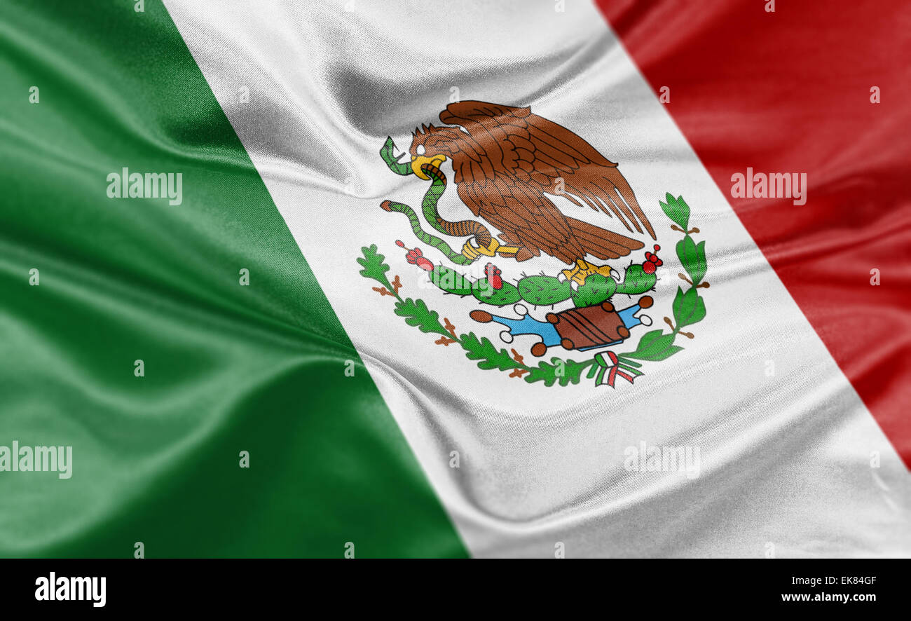 Alta risoluzione il rendering del Messico della bandiera nazionale. Foto Stock