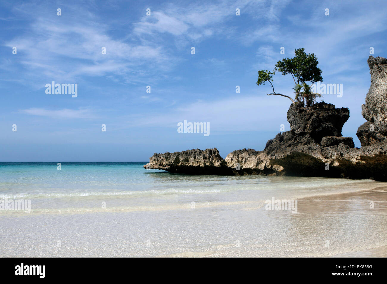 Spiaggia di sabbia bianca Foto Stock