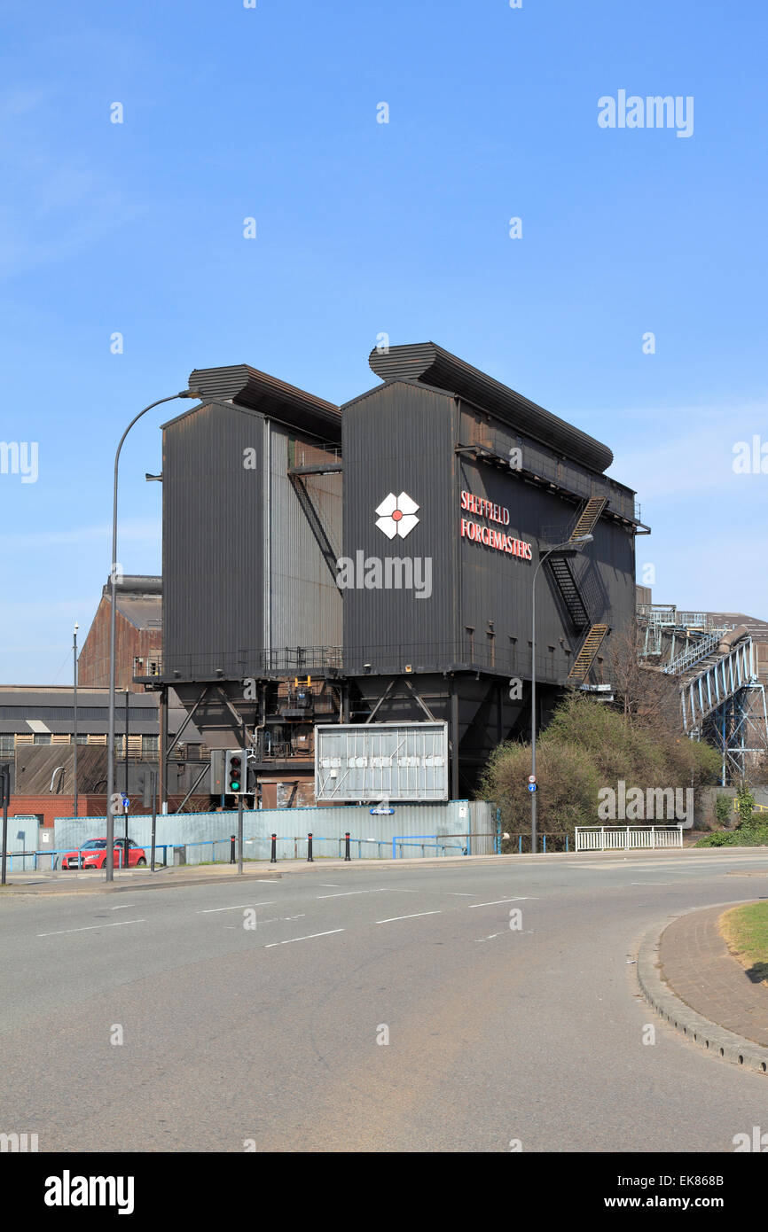 Sheffield Forgemasters steel works, Sheffield South Yorkshire, Inghilterra, Regno Unito. Foto Stock