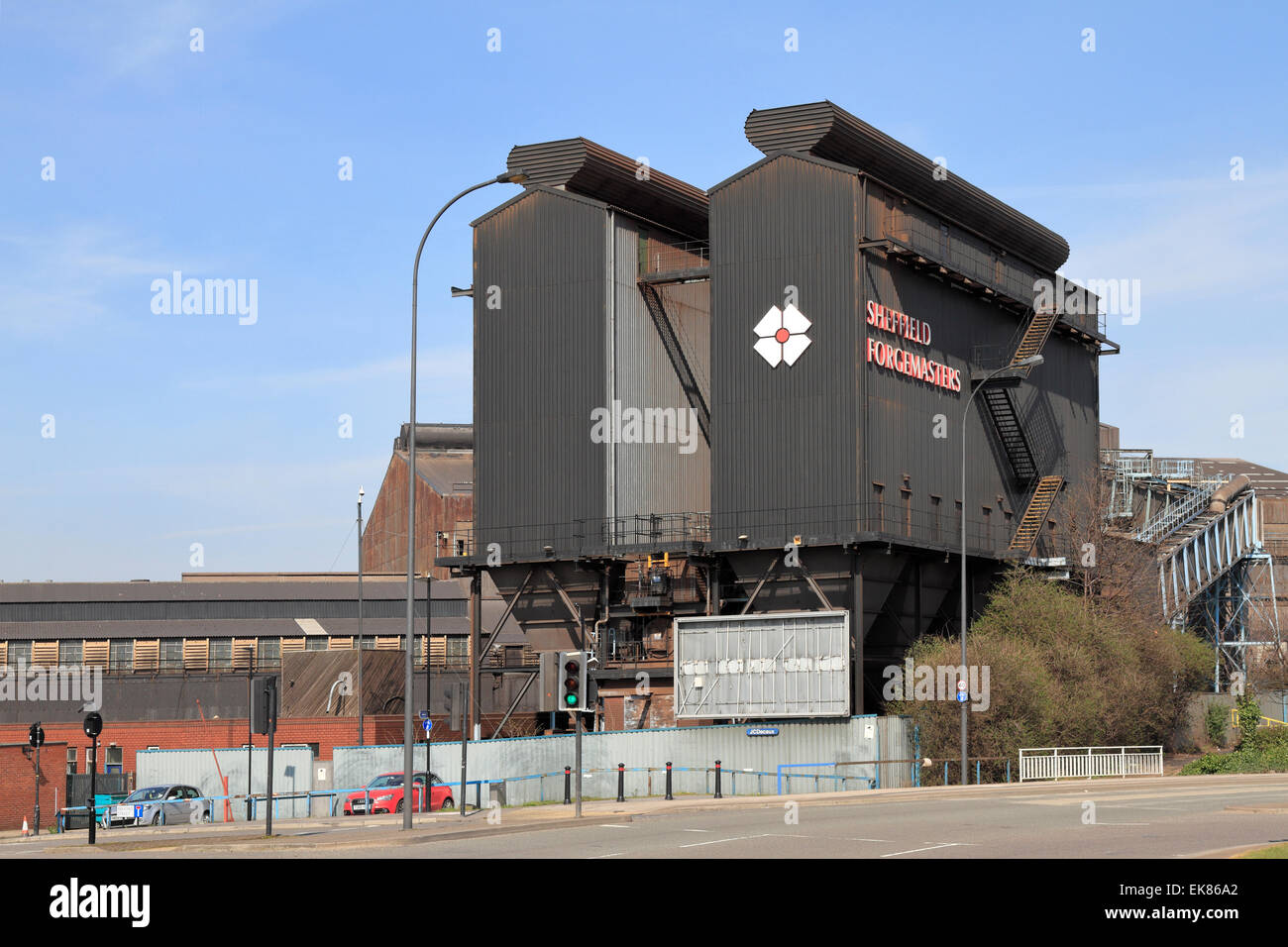 Sheffield Forgemasters steel works, Sheffield South Yorkshire, Inghilterra, Regno Unito. Foto Stock