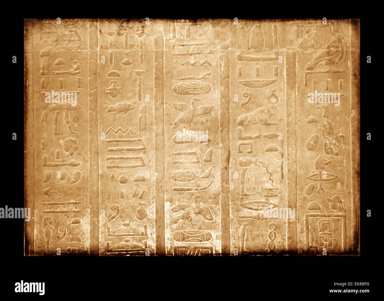 Canta egiziano sulla parete, grunge background Foto Stock