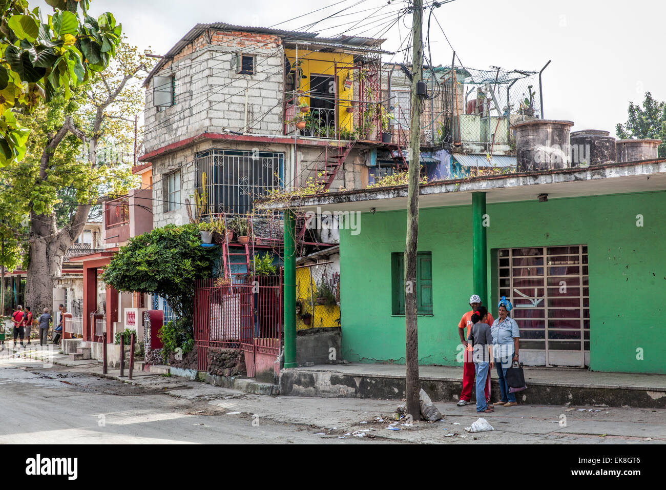 Baraccopoli in un povero sobborgo di Havana a Cuba Foto Stock