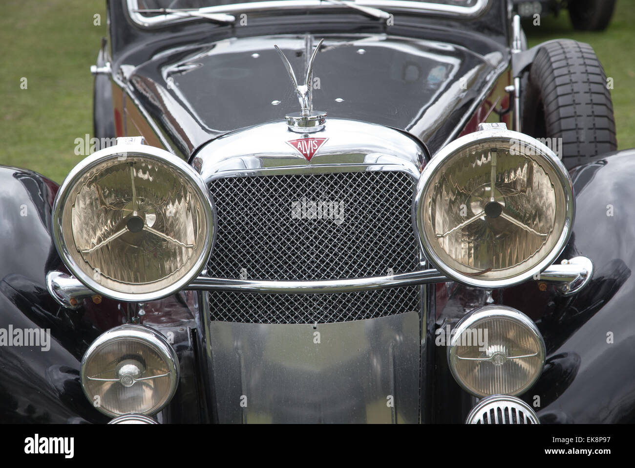 Dettaglio di un Alvis auto classica in un'auto d'epoca nel rally Ufford,Suffolk Foto Stock