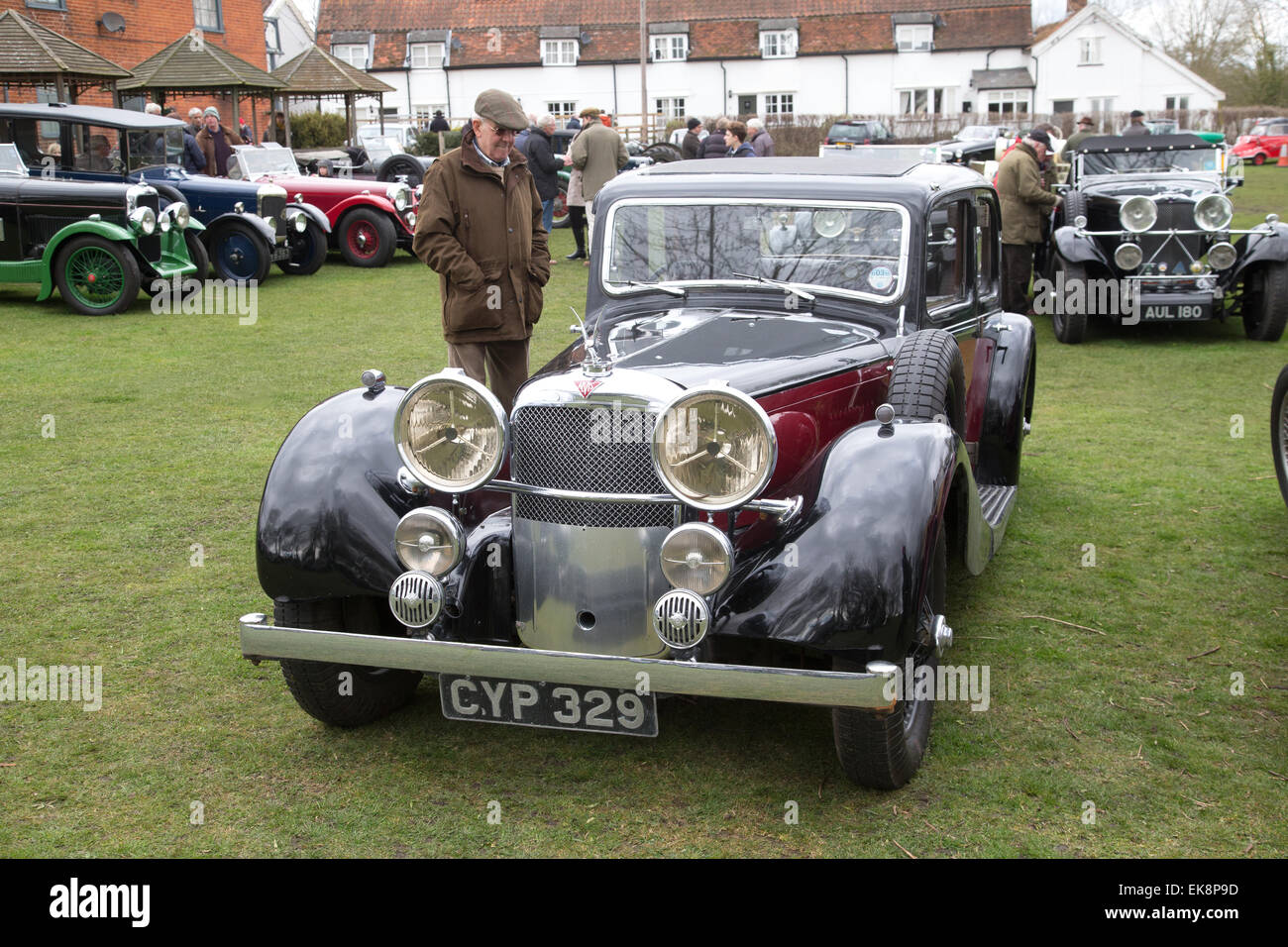 Alvis auto classica in un'auto d'epoca nel rally Ufford,Suffolk Foto Stock