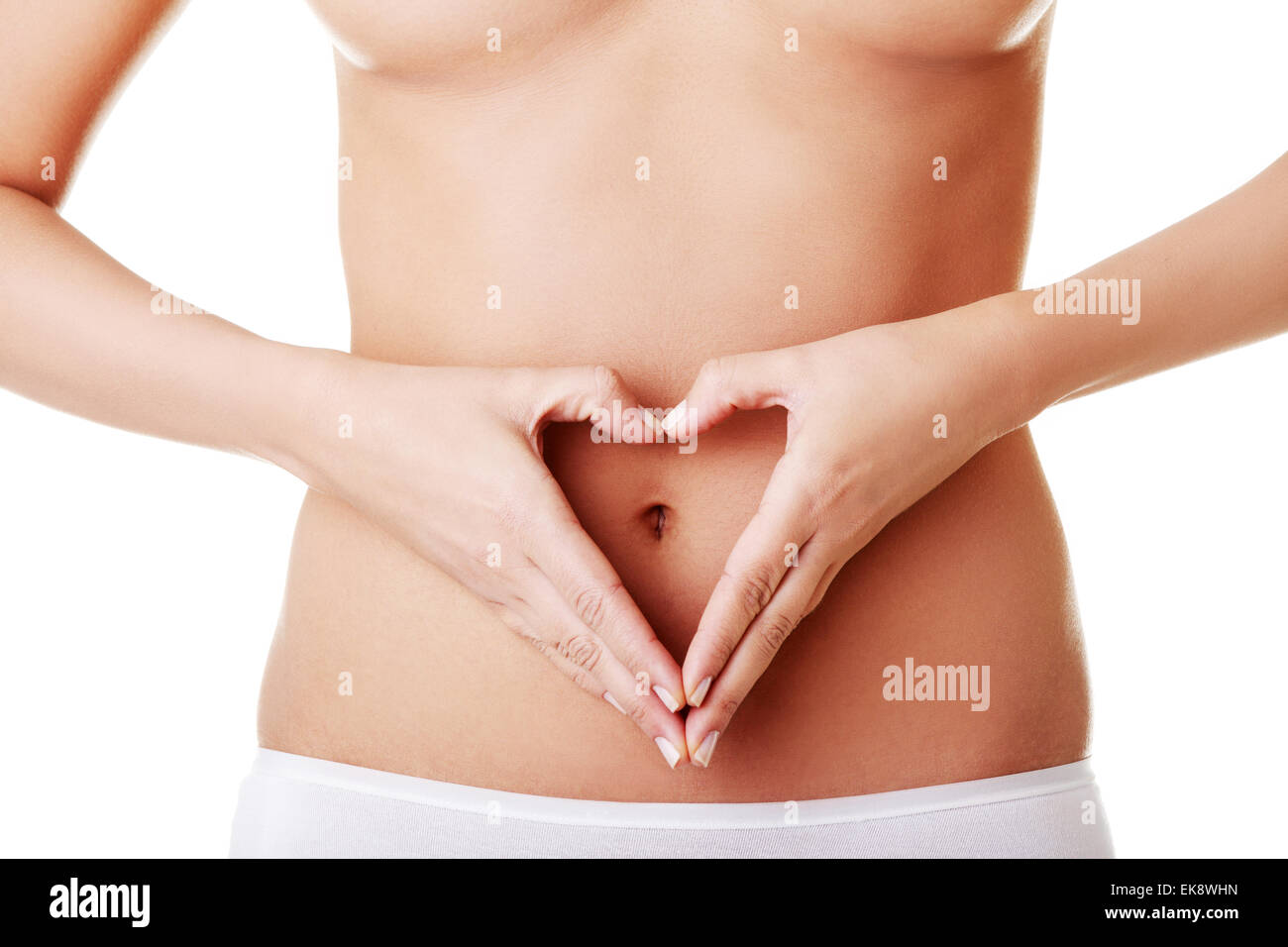 Montare e sottile per la giovane donna pancia Foto Stock