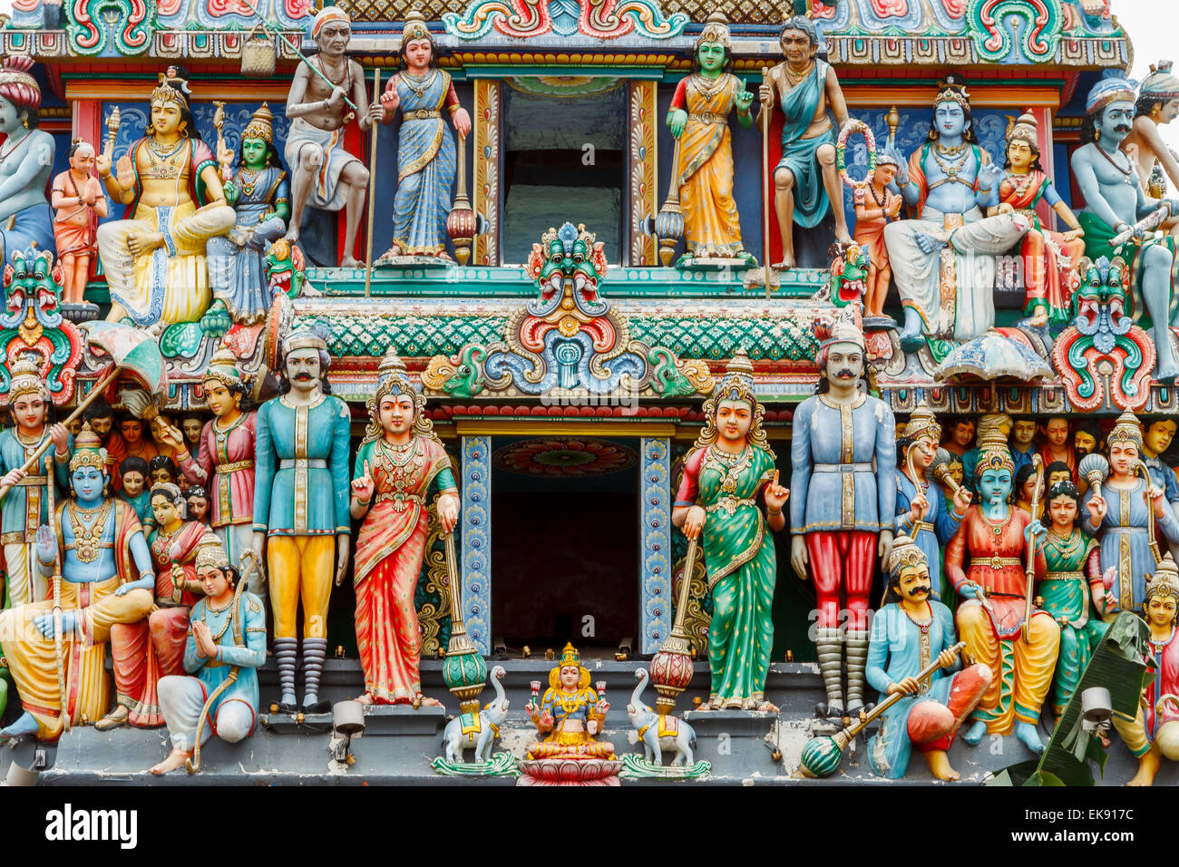 Tempio Hindu Sri Mariamman. Quartiere Chinatown. Singapore, Asia. Foto Stock