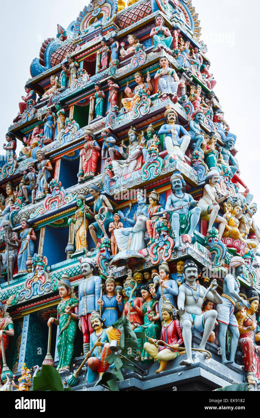 Tempio Hindu Sri Mariamman. Quartiere Chinatown. Singapore, Asia. Foto Stock