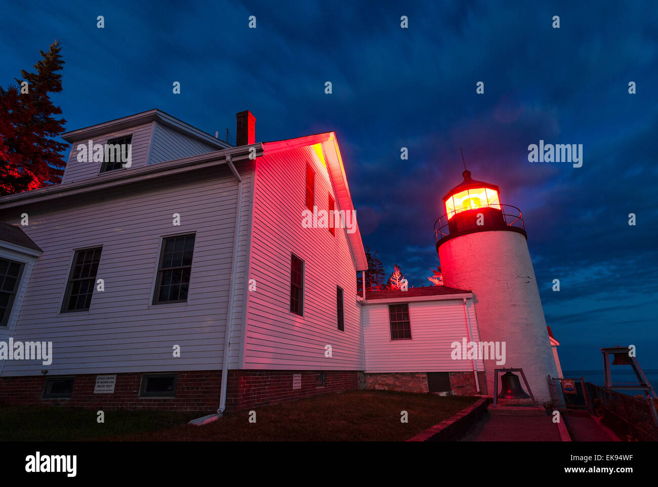 Porto basso luce, Bass Harbour, il Parco Nazionale di Acadia, Maine, Stati Uniti d'America Foto Stock