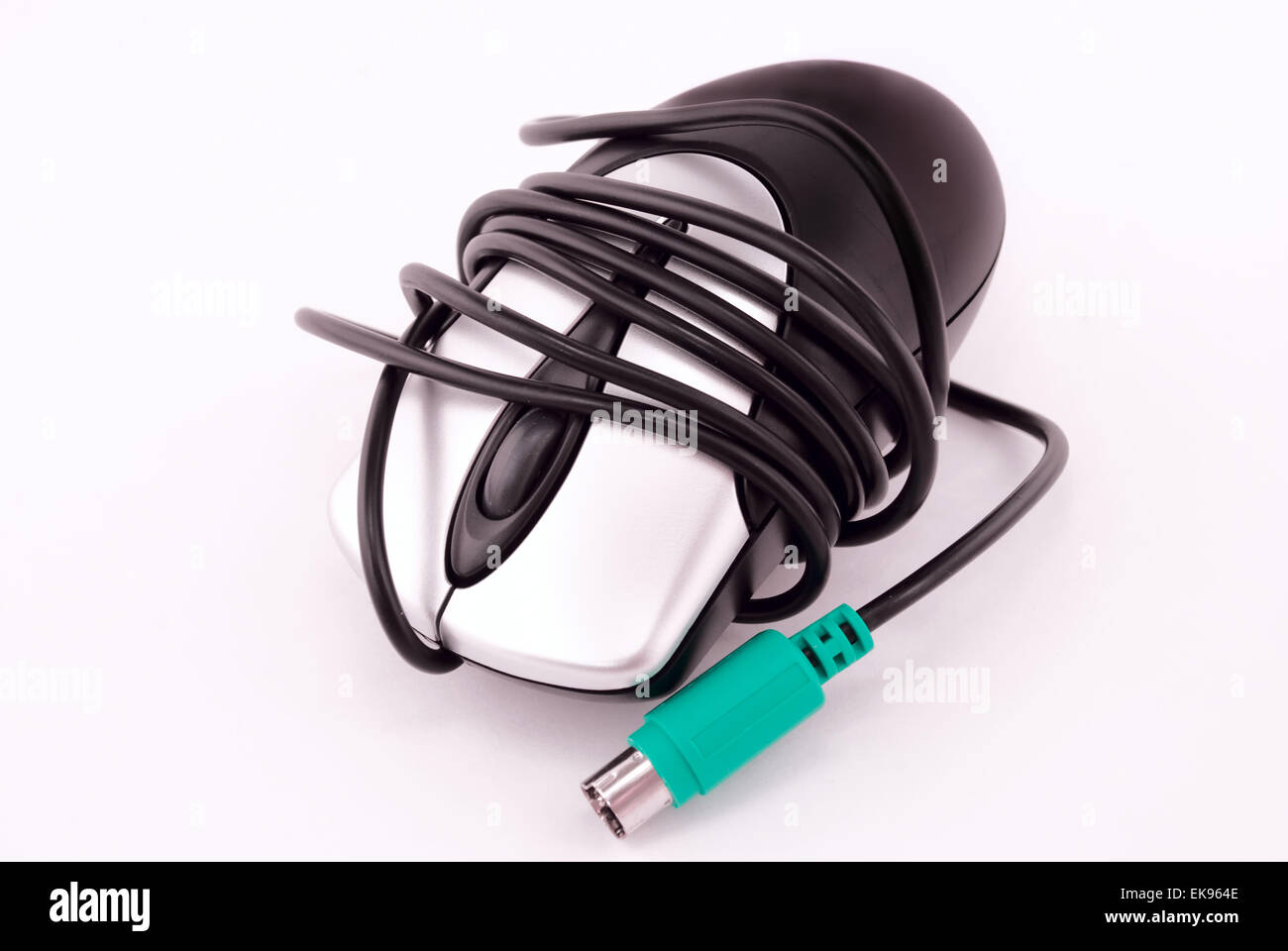 Il mouse del computer isolato su bianco Foto Stock