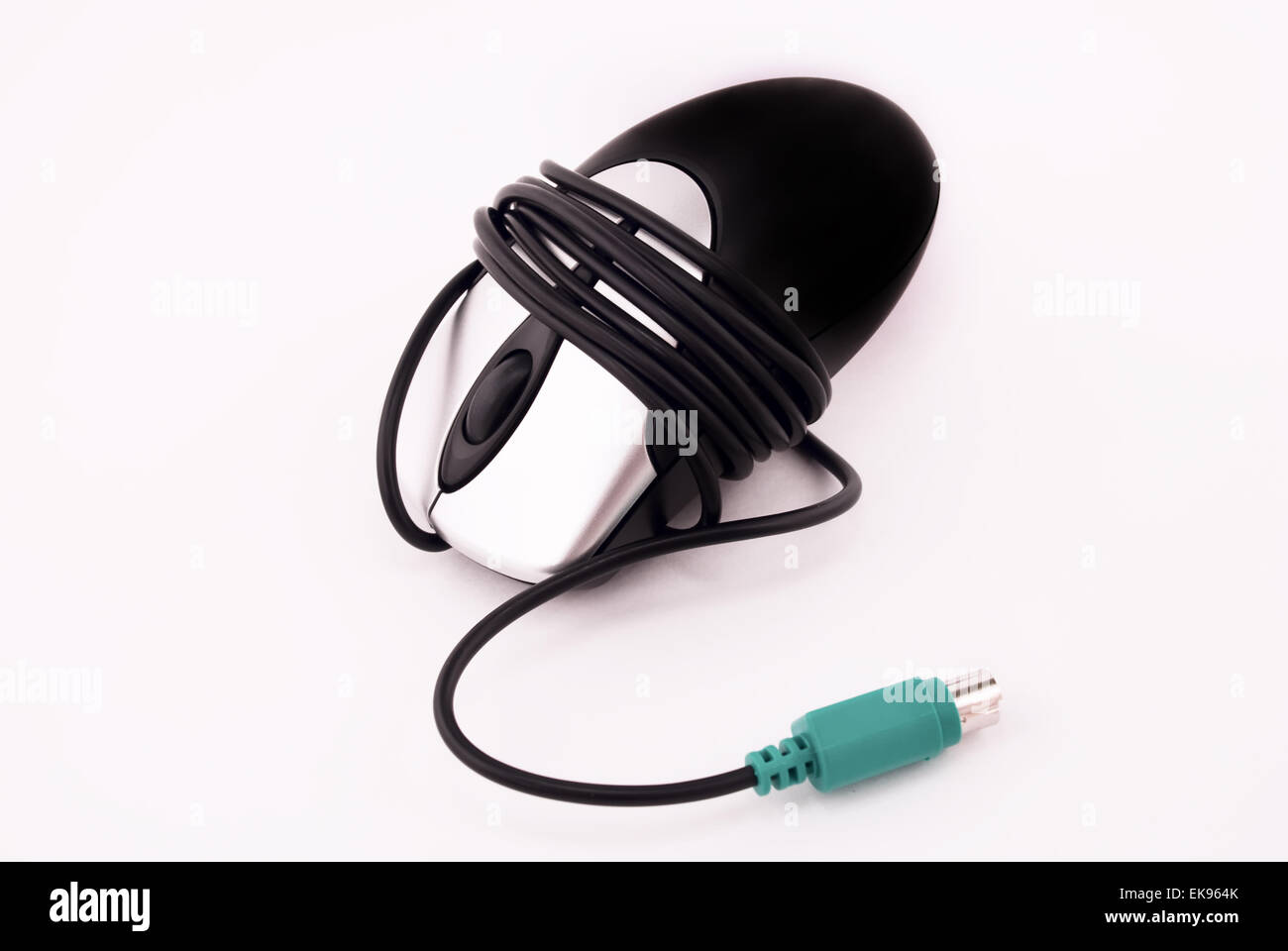 Il mouse del computer isolato su bianco Foto Stock