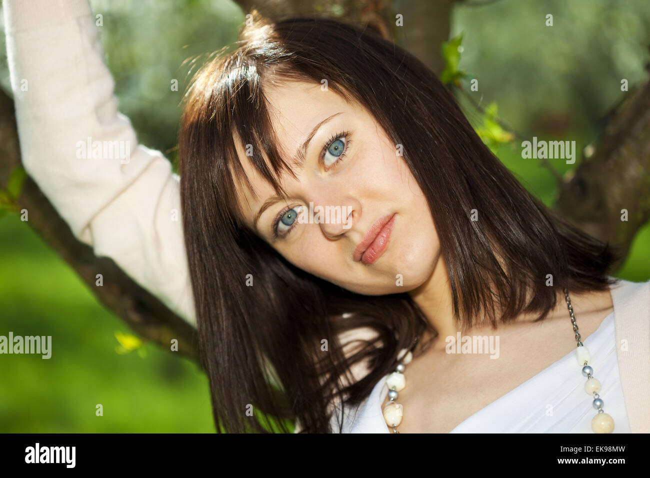 Ritratto di una giovane sposa bella Foto Stock