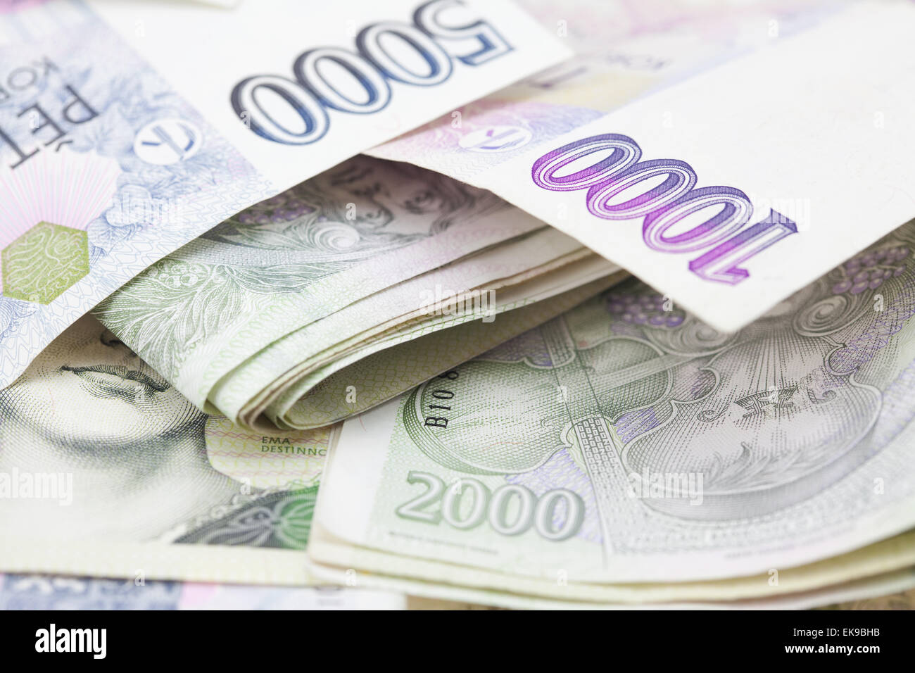 Risma di carta moneta Foto Stock