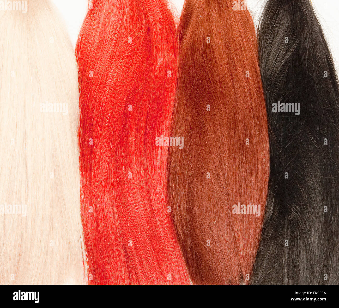 Veri capelli umani utilizzati per la fabbricazione di parrucche Foto Stock