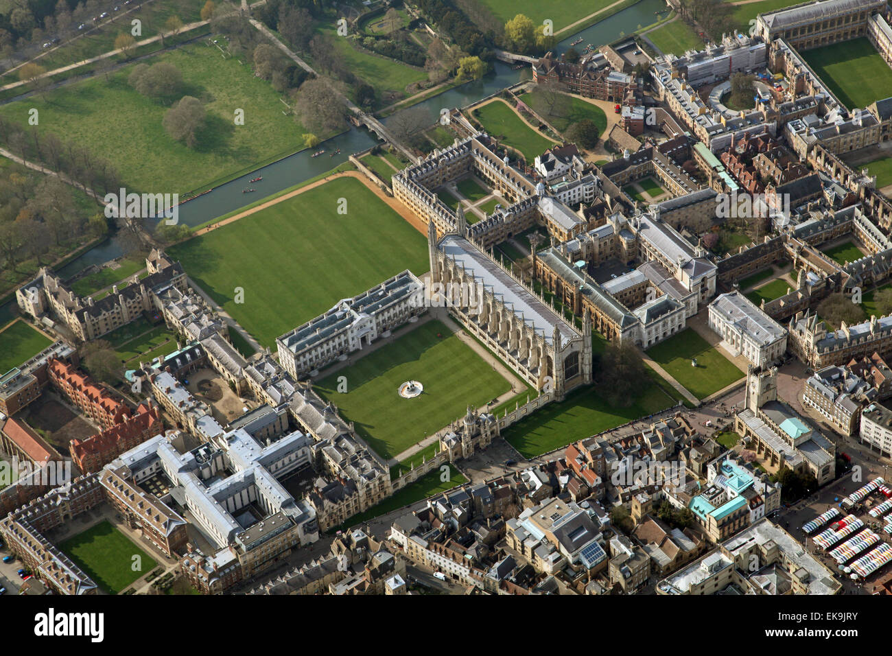 Vista aerea della città inglese di Cambridge, Regno Unito Foto Stock
