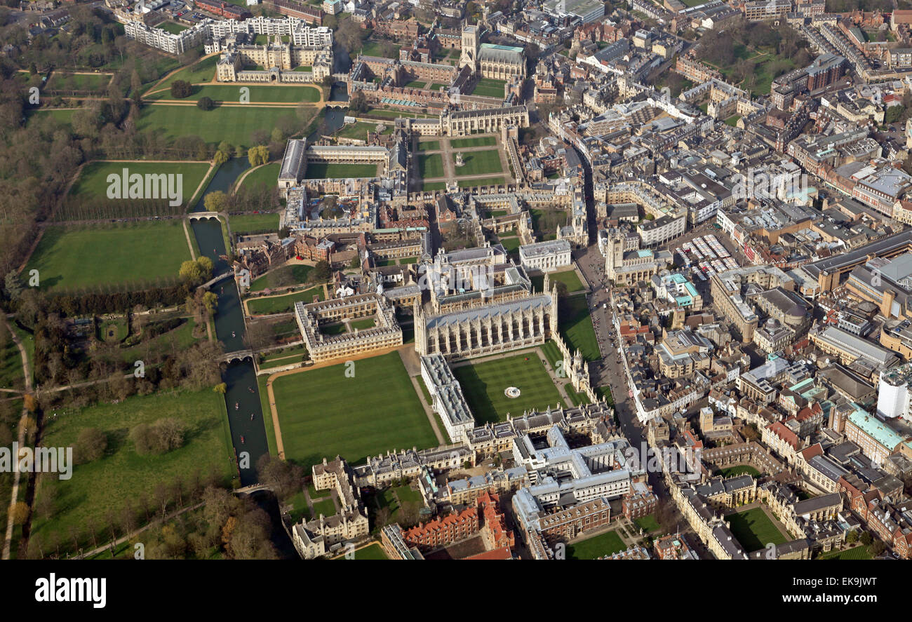Vista aerea della città inglese di Cambridge, Regno Unito Foto Stock