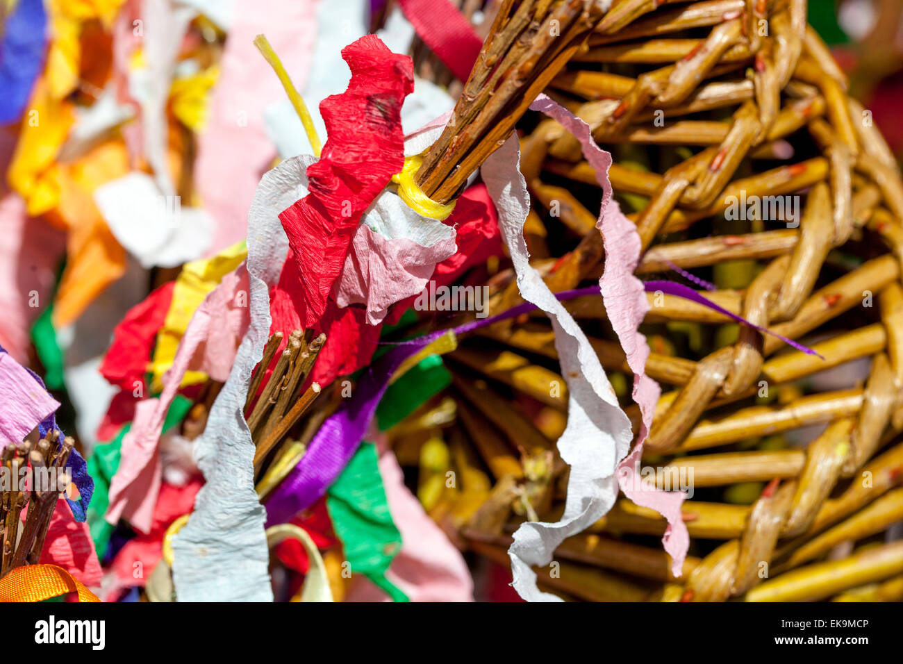 Pasqua frusta da rametti di salice, modello dettaglio Repubblica Ceca Foto Stock
